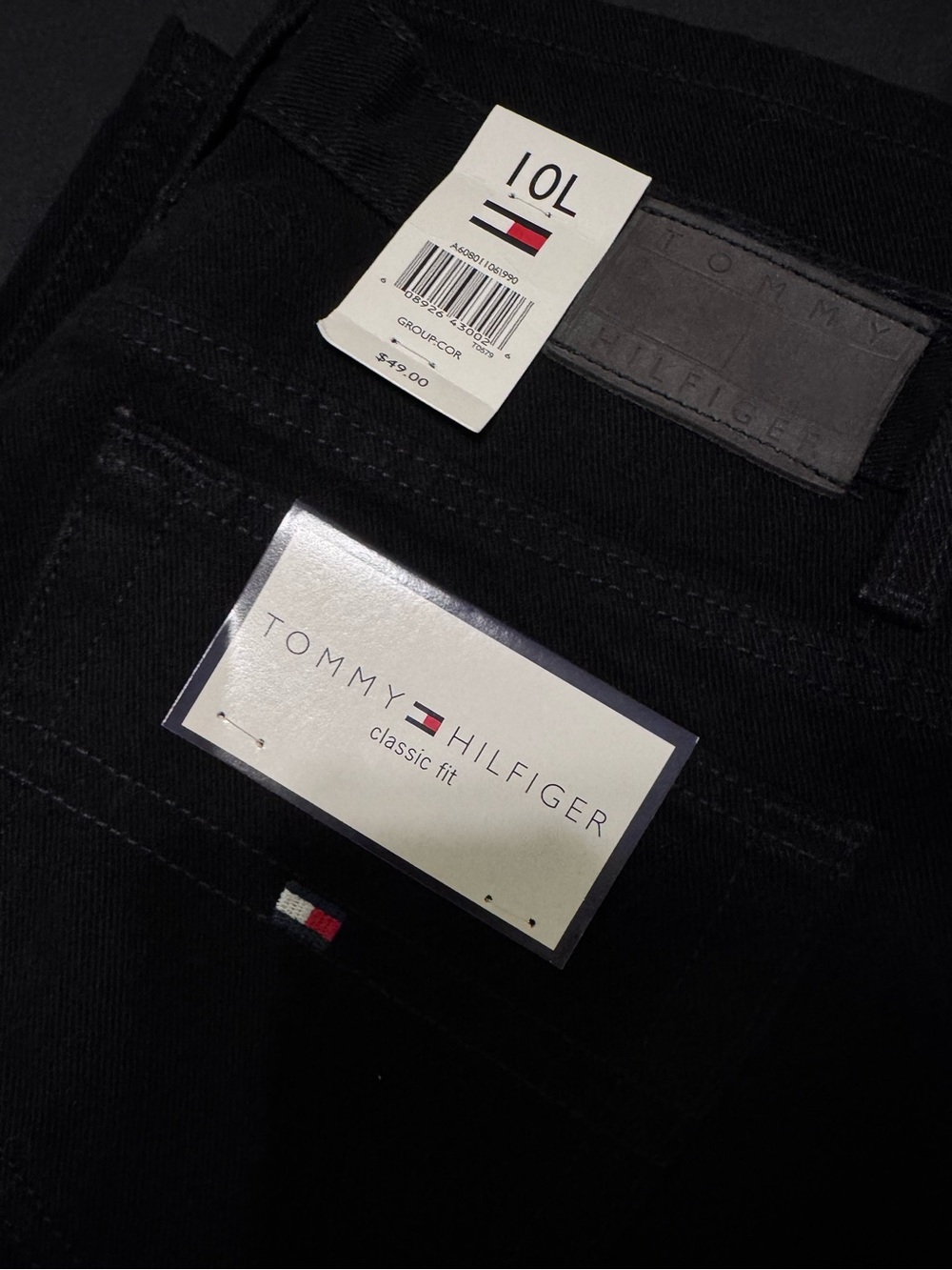 Tommy Hilfiger Women’s Straight Leg Jeans - Black with Signature Flag